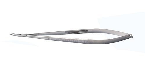 Support ophtalmique d'aiguille de 140 millimètres, astuce incurvée par instruments de chirurgie d'oeil avec la serrure