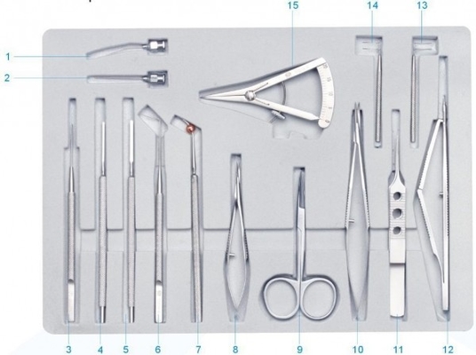 Instruments de la microchirurgie SYX9 réglés pour l'implantation de lentille intra-oculaire