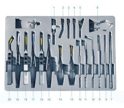 Ensembles de l'instrument SYX20 pour la chirurgie de cataracte et d'implantation d'IOL (code No.59010)